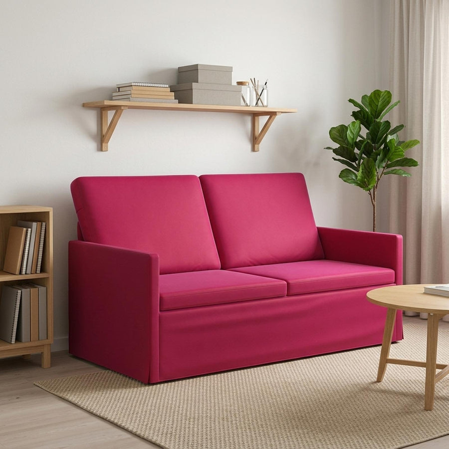 2-zits bank Wijnrood 150 x 81 x 82 cm fluweel