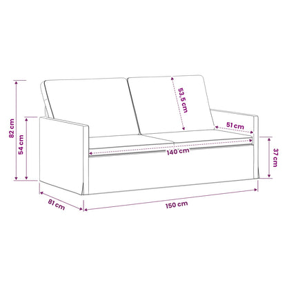 2-zits bank Wijnrood 150 x 81 x 82 cm fluweel