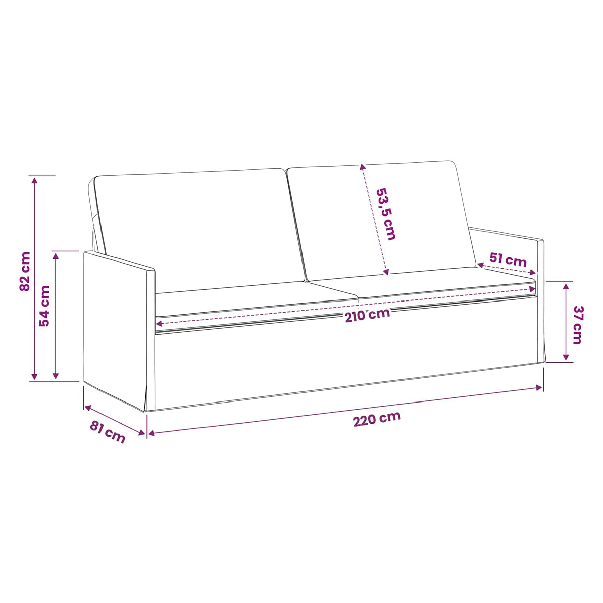 3-zits bank Donkergroen 220 x 81 x 82 cm fluweel