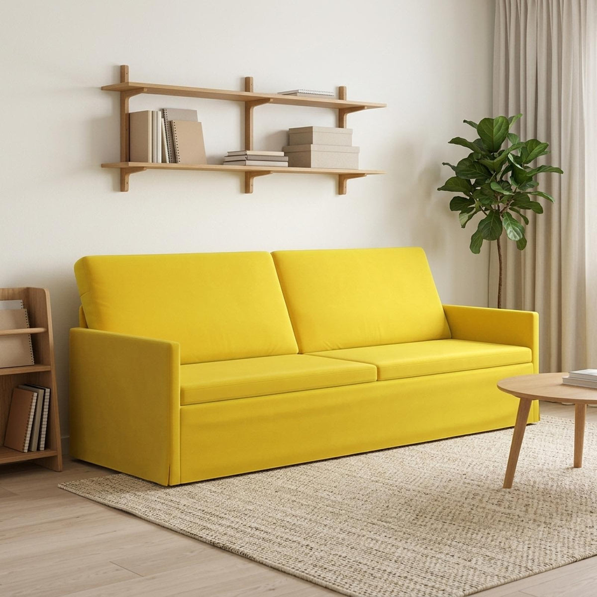 3-zits bank Geel 220 x 81 x 82 cm fluweel