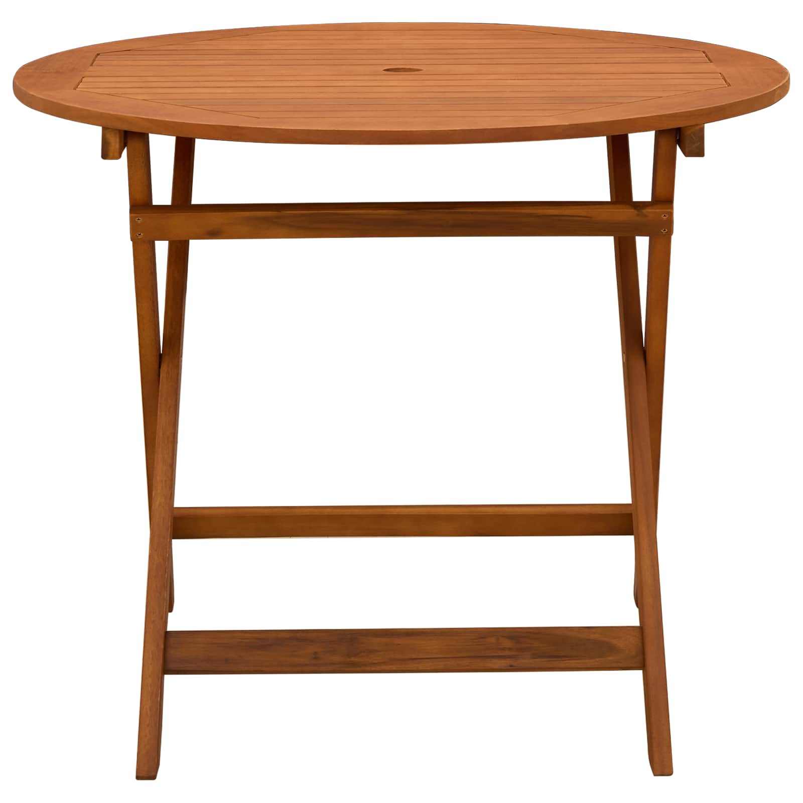 Vouw Tuintafel Bruin Ø 90 x 75 cm Massief Eucalyptushout