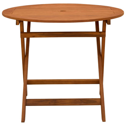 Vouw Tuintafel Bruin Ø 90 x 75 cm Massief Eucalyptushout