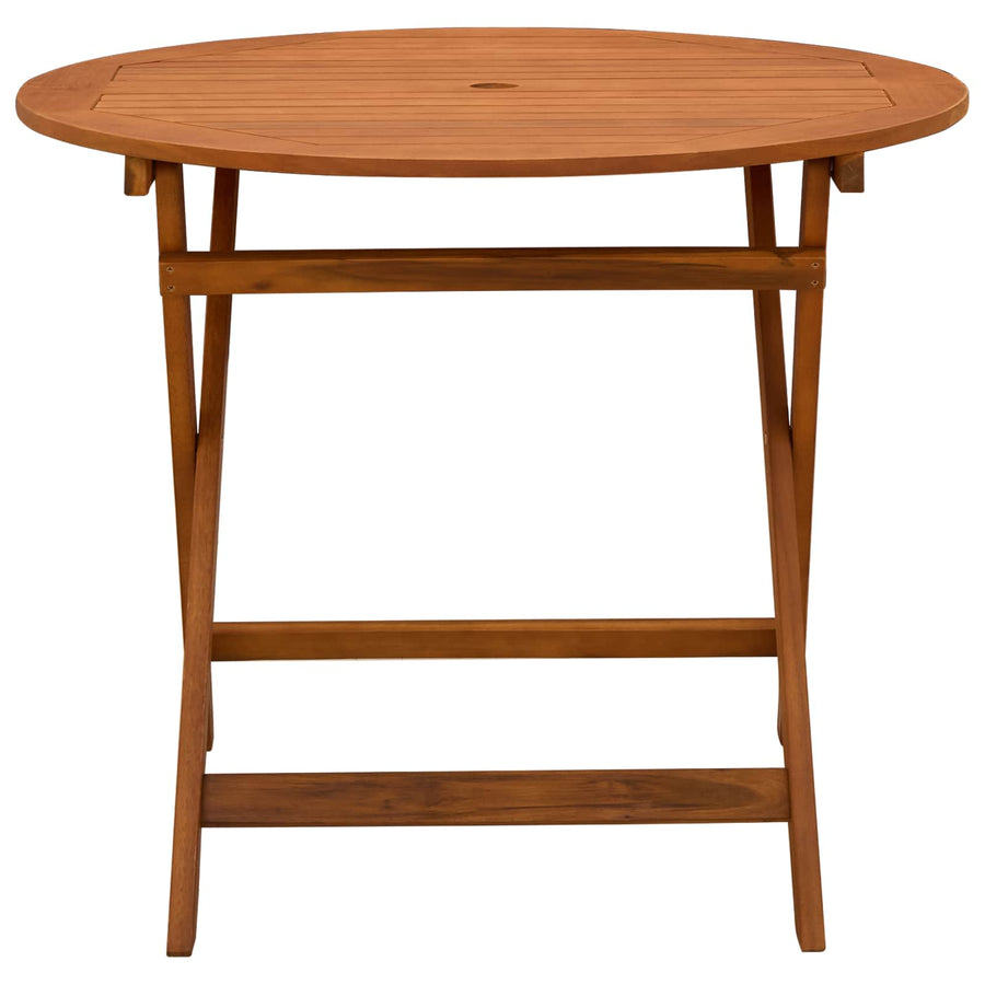 Vouw Tuintafel Bruin Ø 90 x 75 cm Massief Eucalyptushout