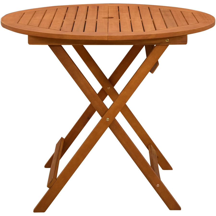 Vouw Tuintafel Bruin Ø 90 x 75 cm Massief Eucalyptushout