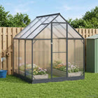 Anthracite Garden Greenhouse with Door 183.5 x 183.5 x 207 cm