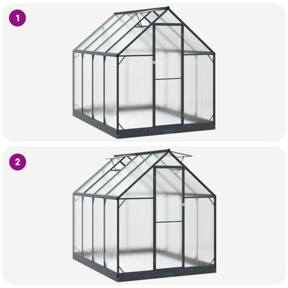Tuin Serre met de deur Antracietkleurig 183,5 x 243,5 x 207 cm
