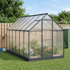 Garden Greenhouse with Door Anthracite 183.5 x 363.5 x 207 cm