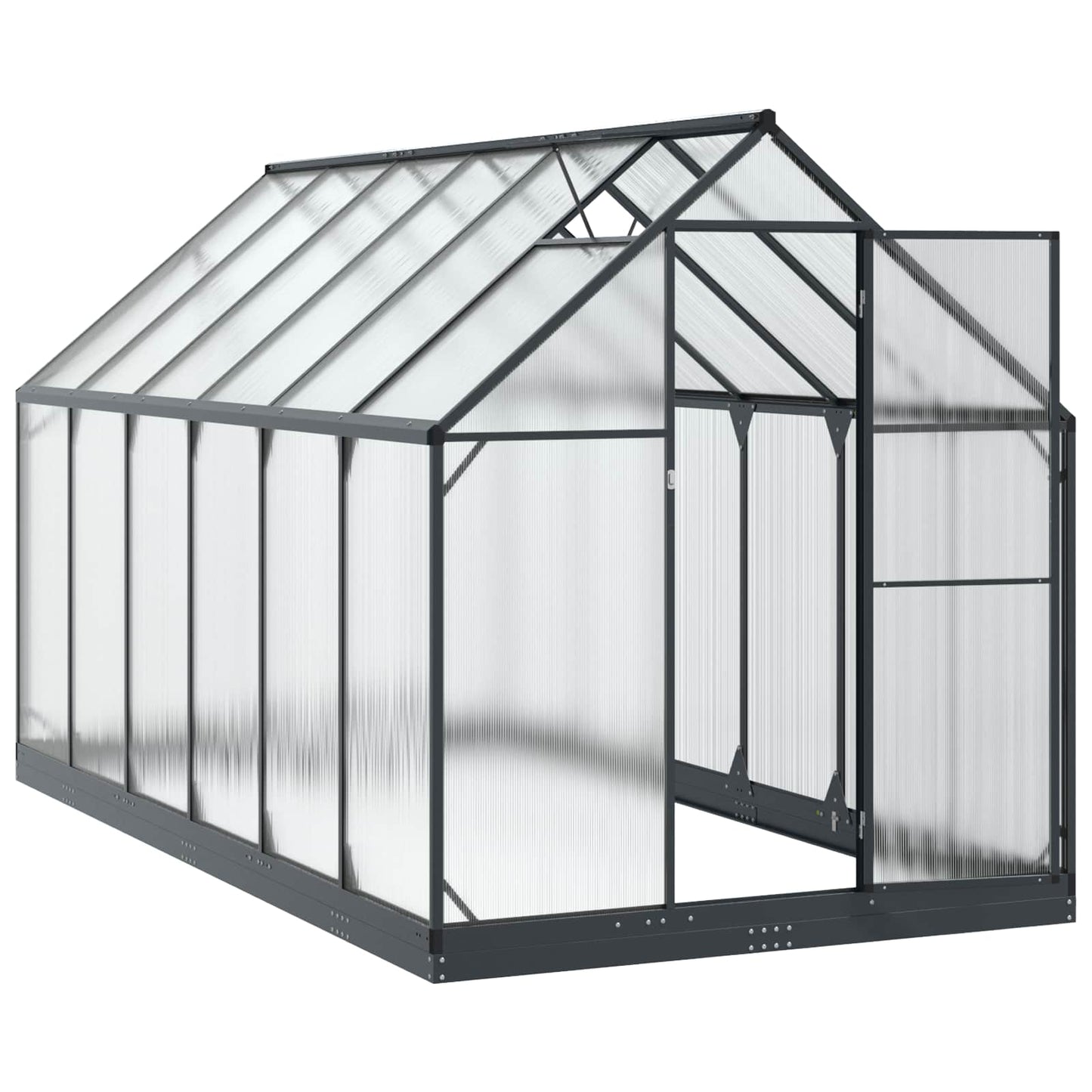 Tuin Serre met de deur Antracietkleurig 183,5 x 363,5 x 207 cm
