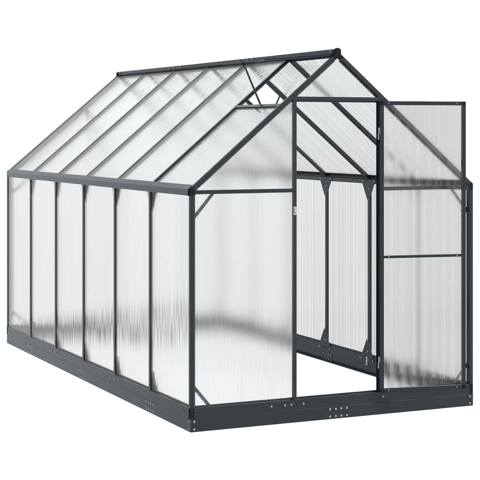 Tuin Serre met de deur Antracietkleurig 183,5 x 363,5 x 207 cm