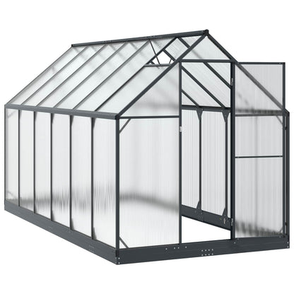 Tuin Serre met de deur Antracietkleurig 183,5 x 363,5 x 207 cm