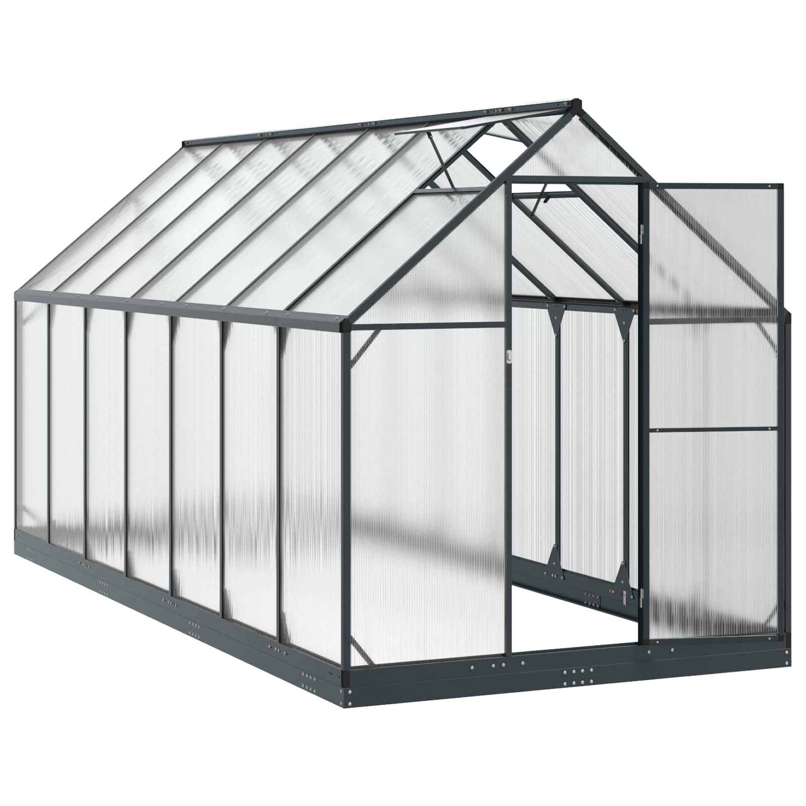Tuin Serre met de deur Antracietkleurig 183,5 x 423,5 x 207 cm