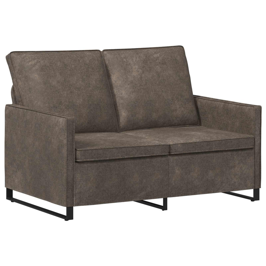 Bankstel 2 pcs Donkergrijs Faux Suède Stof