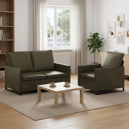 Bankstel 2 pcs Legergroen Faux Suède Stof