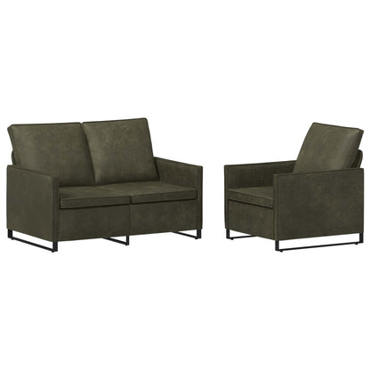 Bankstel 2 pcs Legergroen Faux Suède Stof