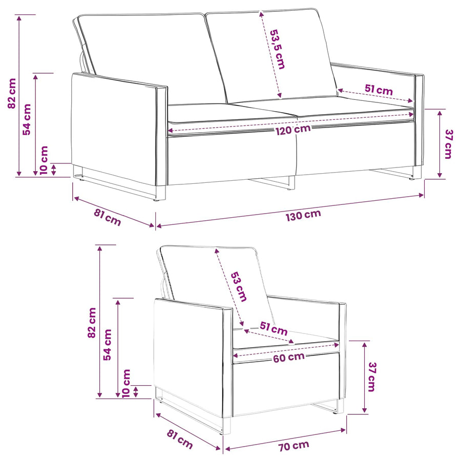Bankstel 2 pcs Legergroen Faux Suède Stof