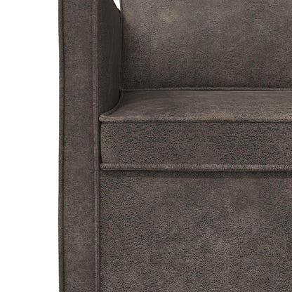 Bankstel 2 pcs Donkergrijs Faux Suède Stof