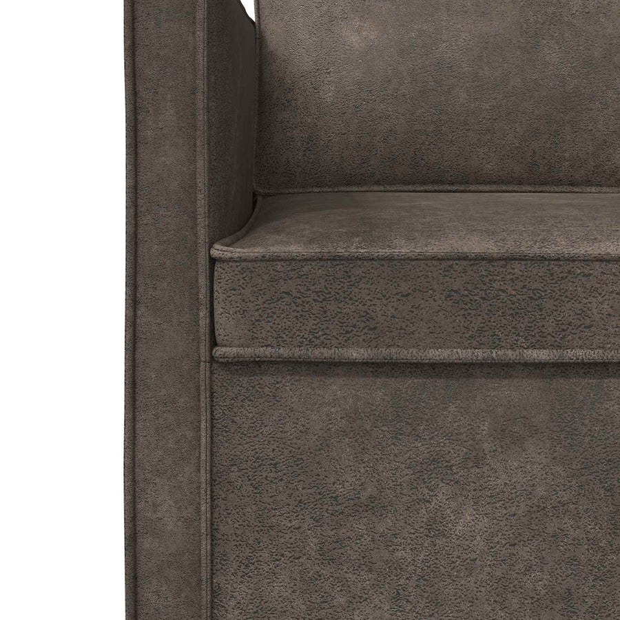 Bankstel 2 pcs Donkergrijs Faux Suède Stof