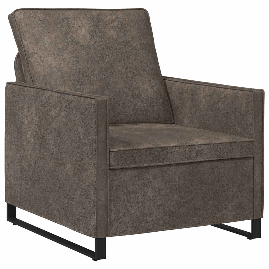 Bankstel 2 pcs Donkergrijs Faux Suède Stof