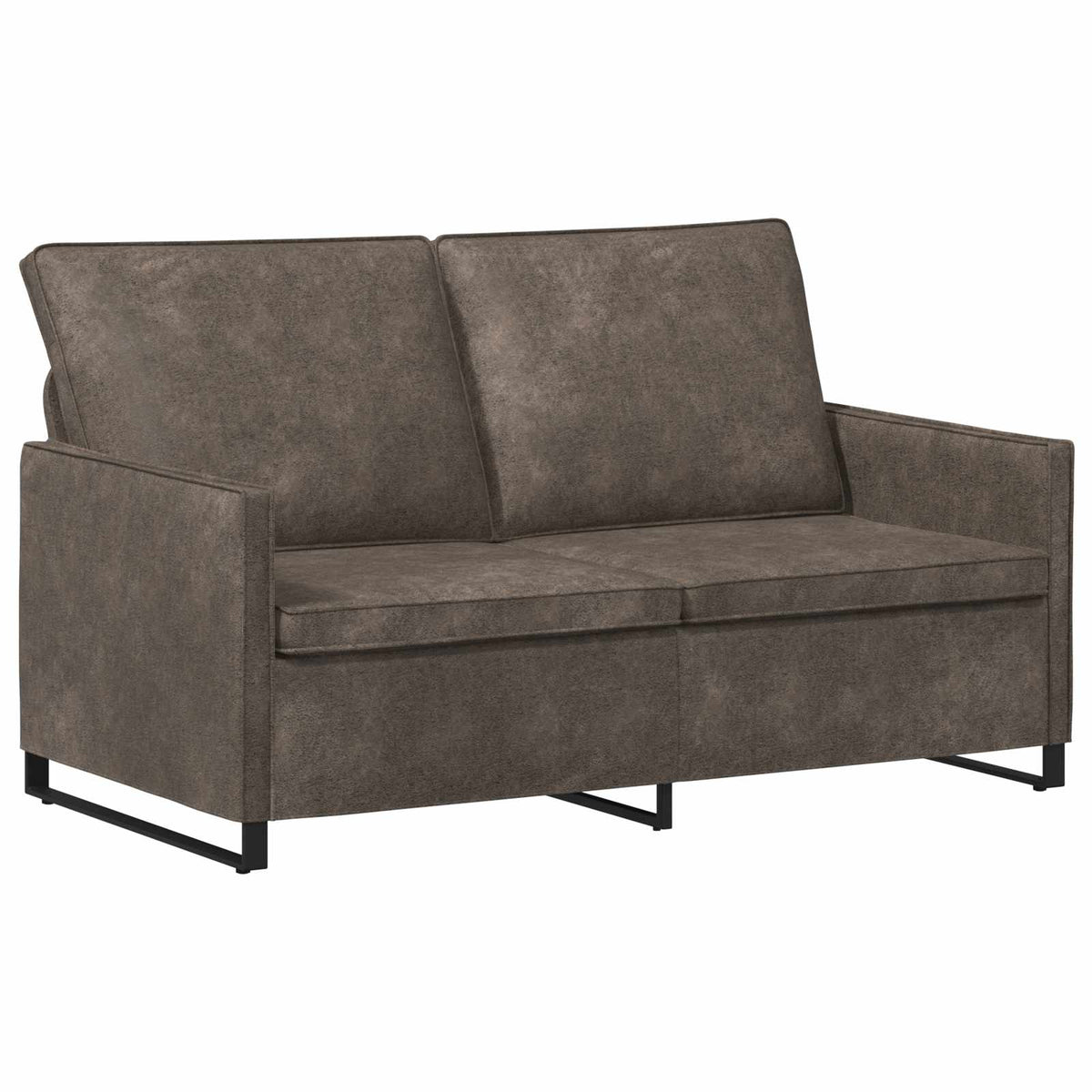 Bankstel 2 pcs Donkergrijs Faux Suède Stof