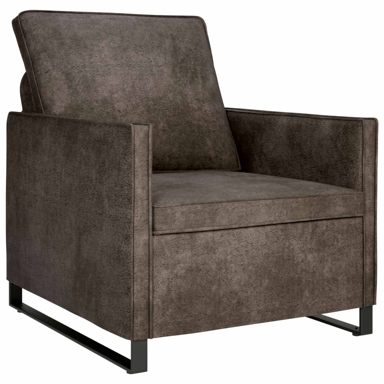 Bankstel 2 pcs Donkergrijs Faux Suède Stof