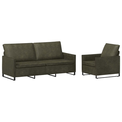 Bankstel 2 pcs Legergroen Faux Suède Stof
