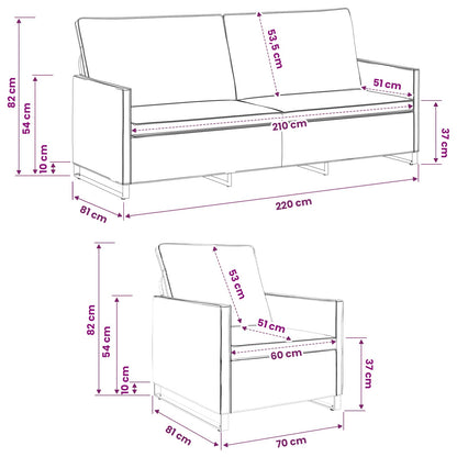 Bankstel 2 pcs Legergroen Faux Suède Stof