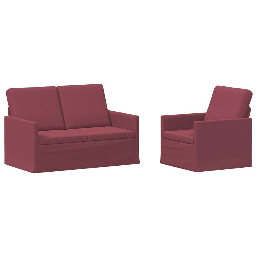 Bankstel 2 pcs Wijnrood Stof