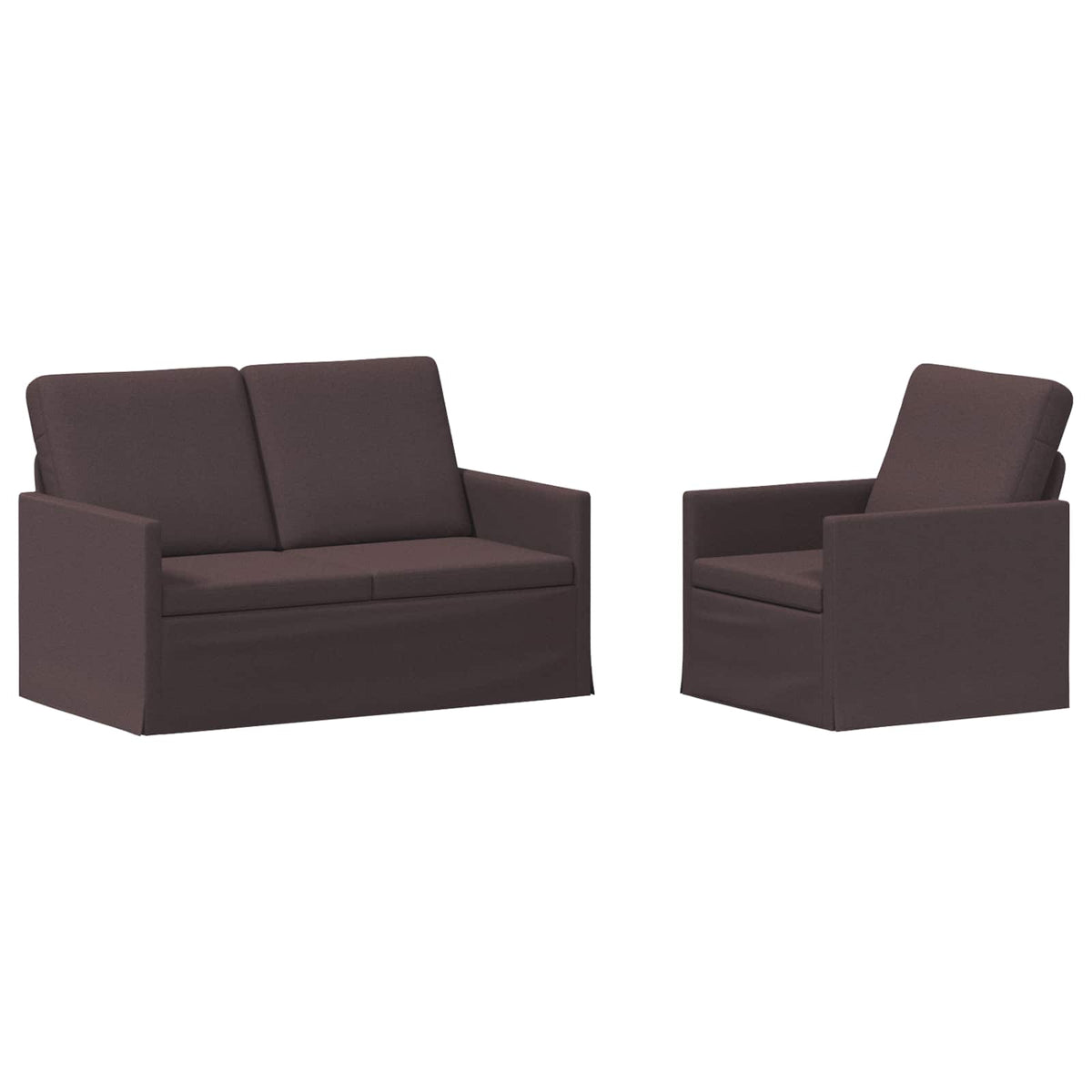 Bankstel 2 pcs Donkerbruin Stof