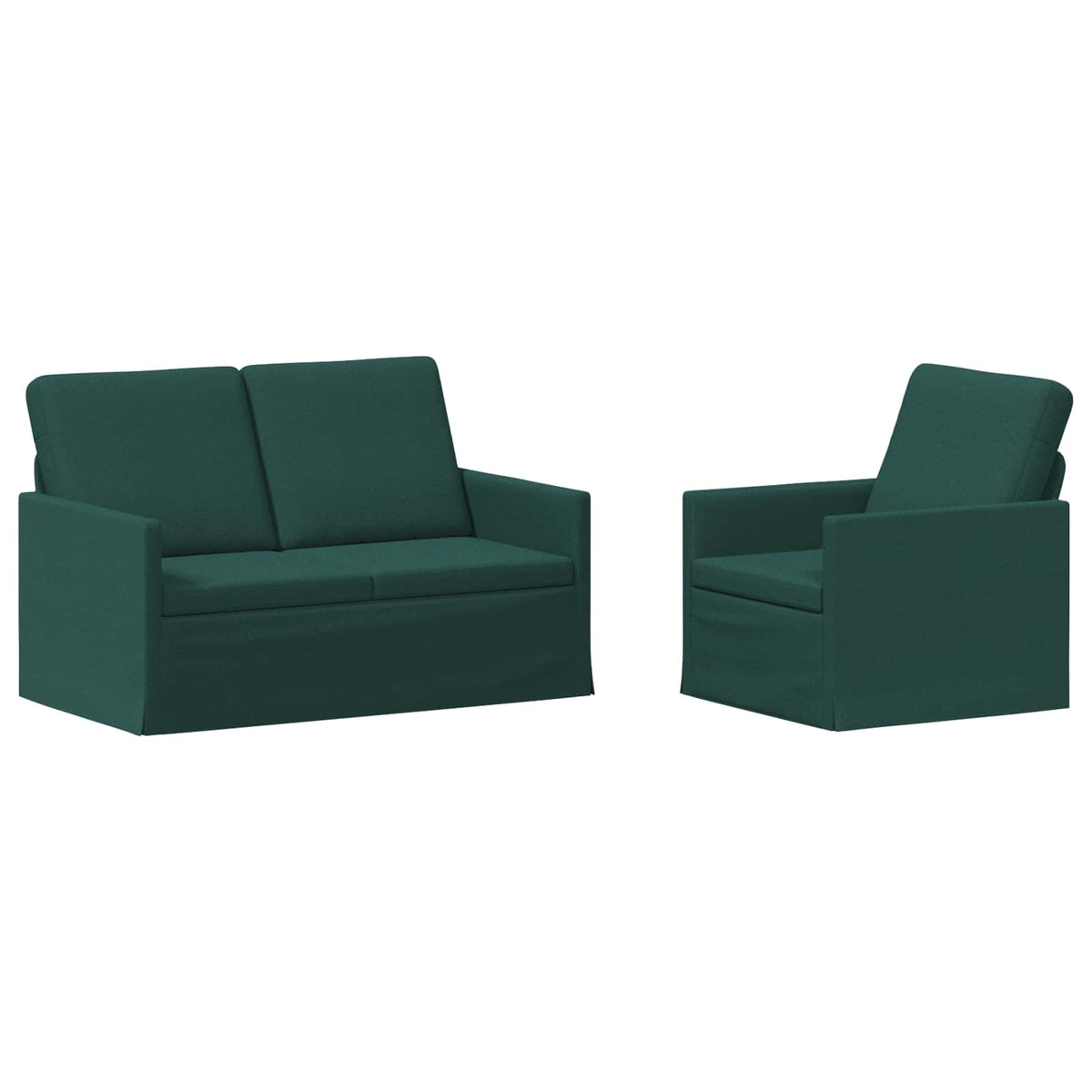 Bankstel 2 pcs Donkergroen Stof