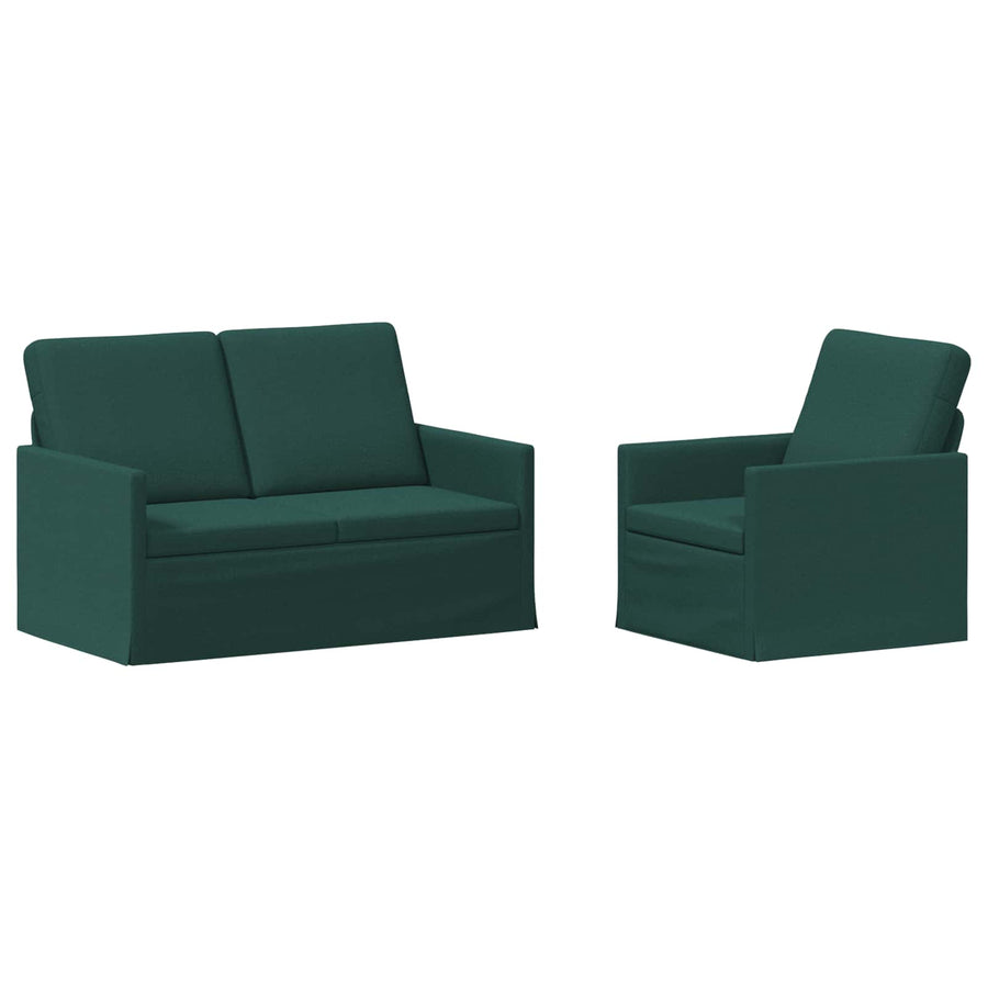 Bankstel 2 pcs Donkergroen Stof