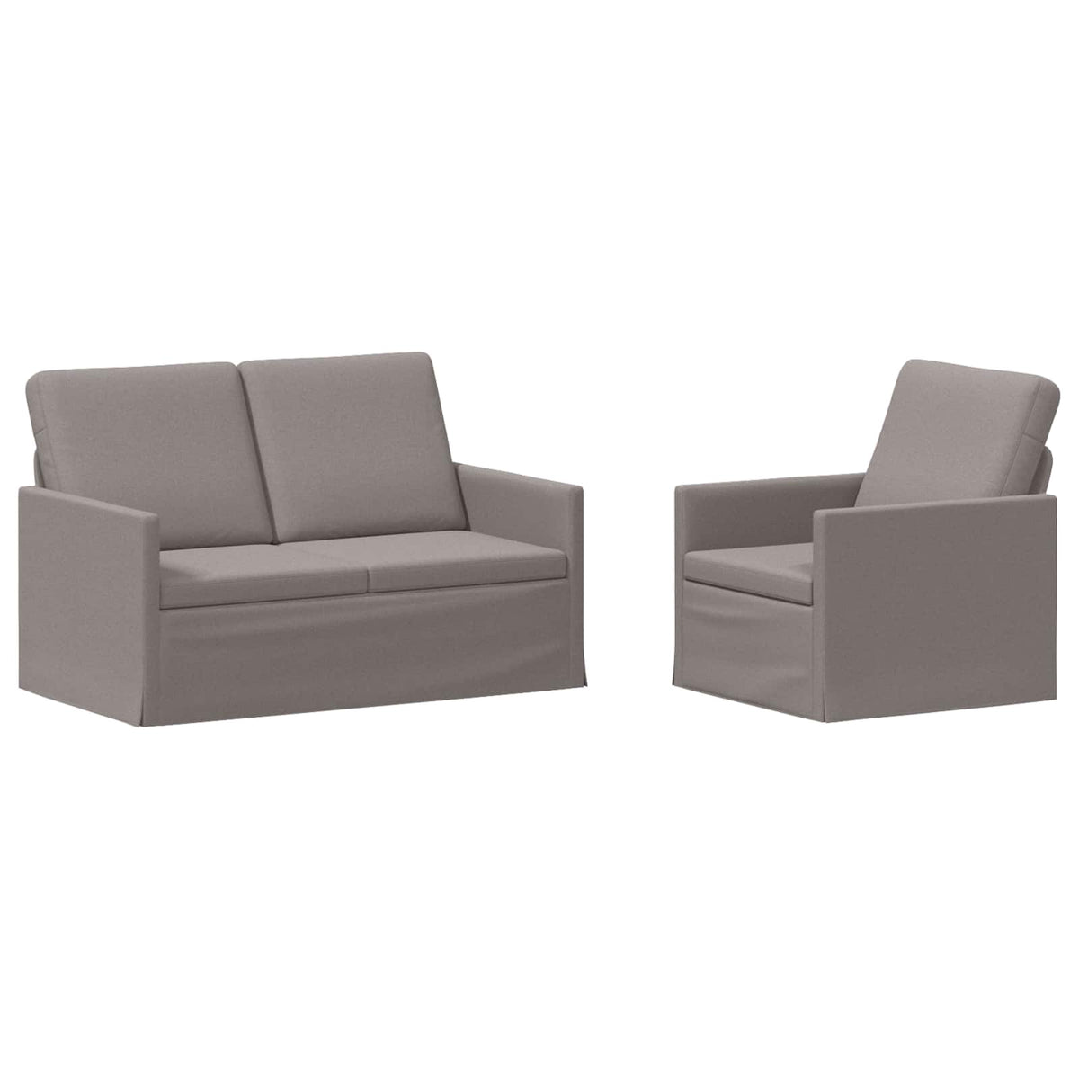 Bankstel 2 pcs Taupe Stof