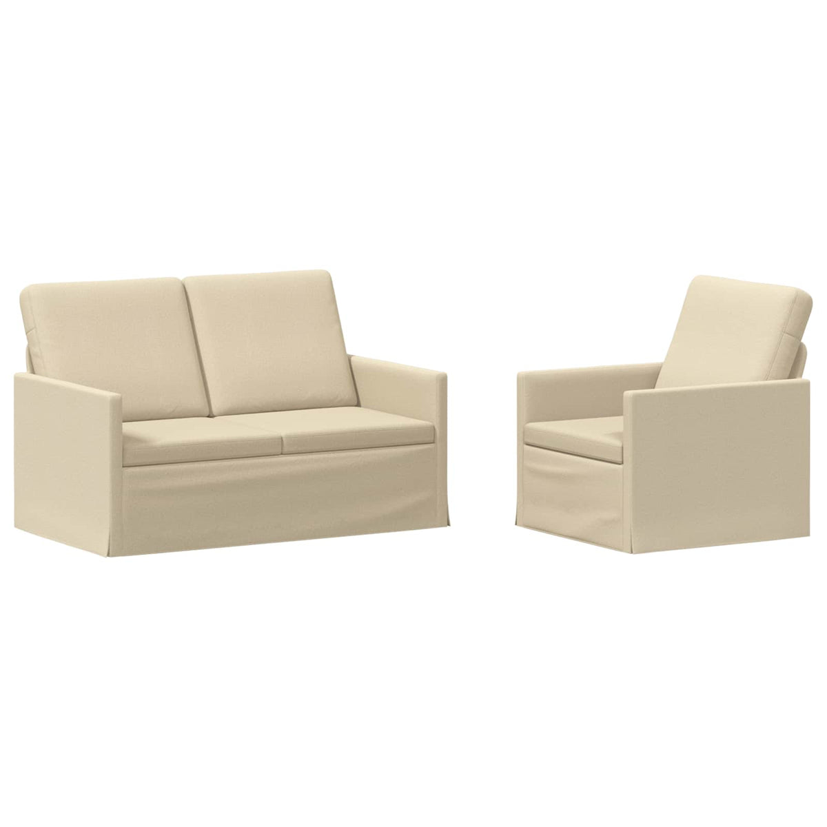 Bankstel 2 pcs Crèmekleurig Stof
