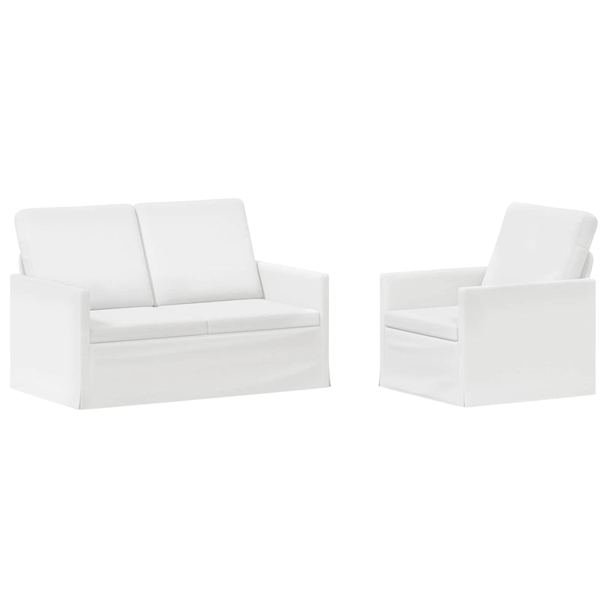 Bankstel 2 pcs Wit Stof