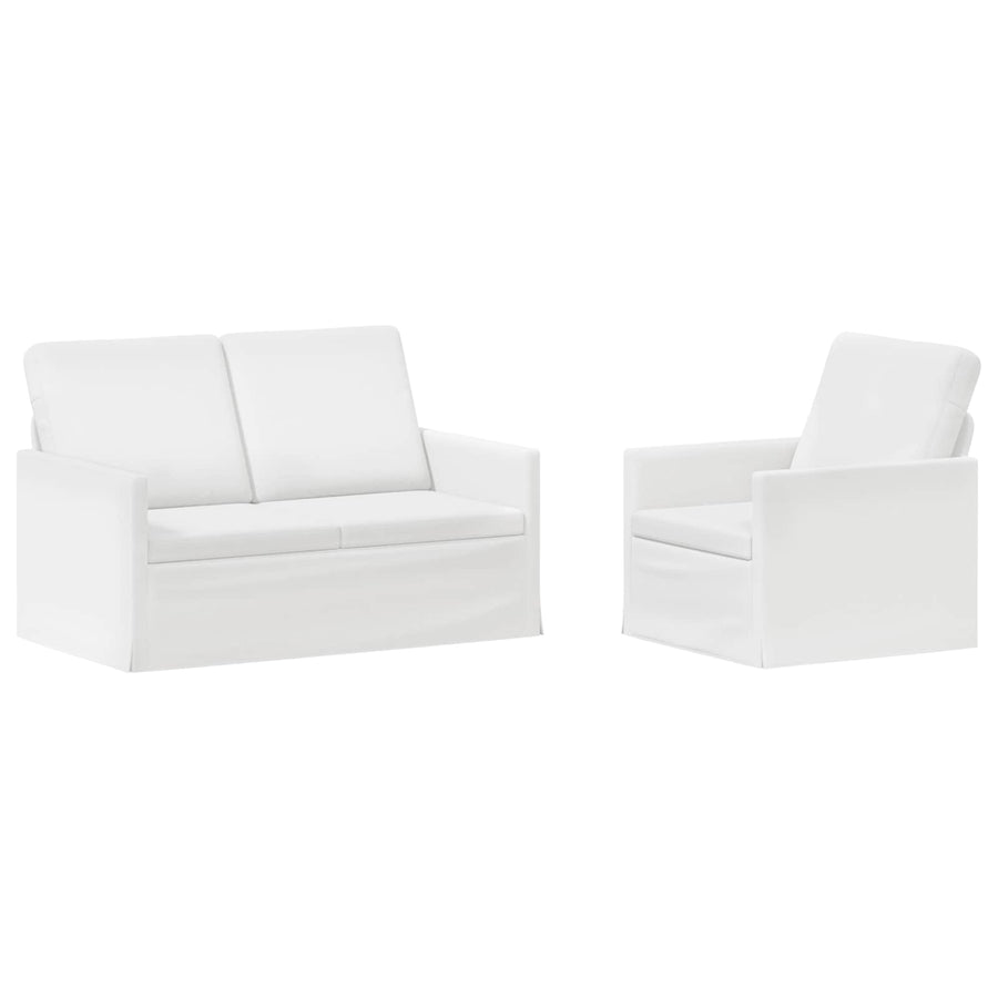 Bankstel 2 pcs Wit Stof
