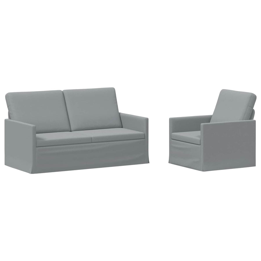 Bankstel 2 pcs Lichtgrijs Stof