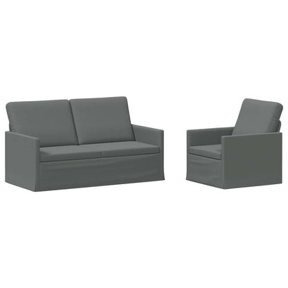 Bankstel 2 pcs Donkergrijs Stof