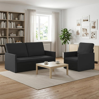 Bankstel 2 pcs Zwart Stof