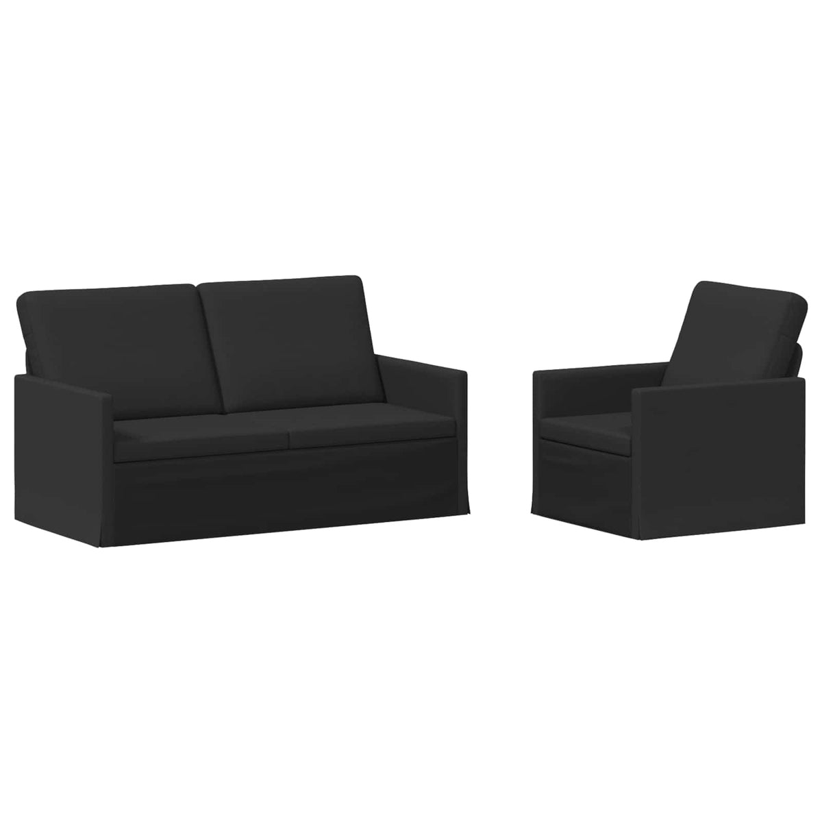 Bankstel 2 pcs Zwart Stof