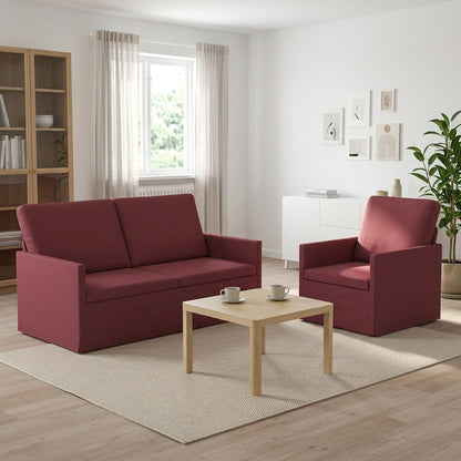 Bankstel 2 pcs Wijnrood Stof