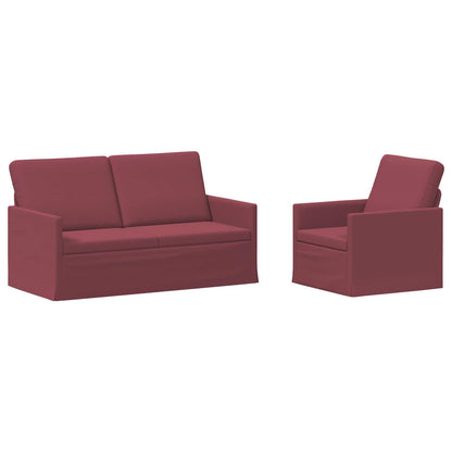 Bankstel 2 pcs Wijnrood Stof