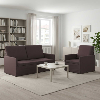 Bankstel 2 pcs Donkerbruin Stof