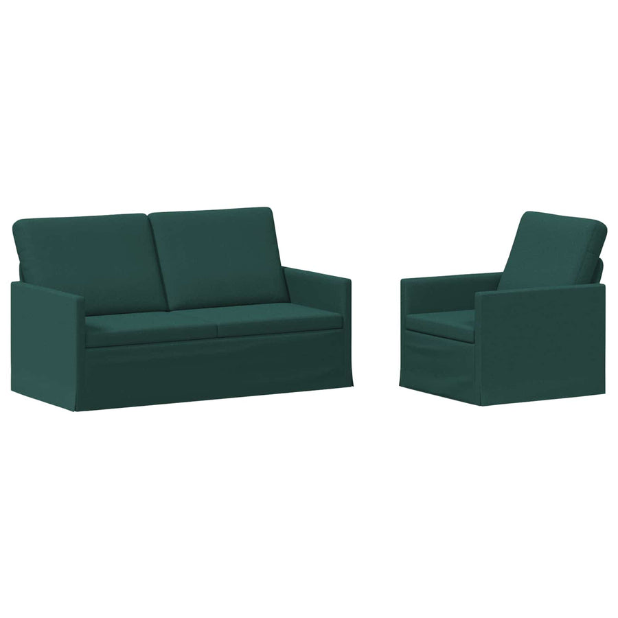 Bankstel 2 pcs Donkergroen Stof