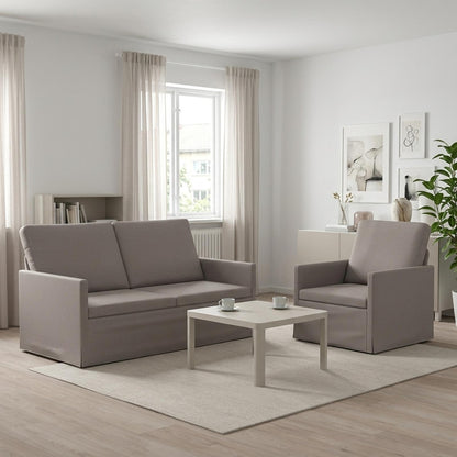 Bankstel 2 pcs Taupe Stof