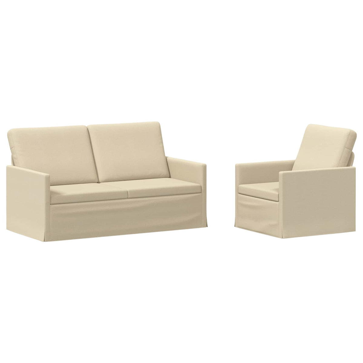 Bankstel 2 pcs Crèmekleurig Stof