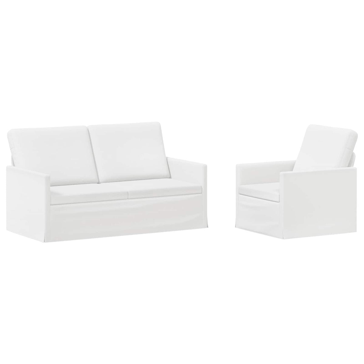 Bankstel 2 pcs Wit Stof