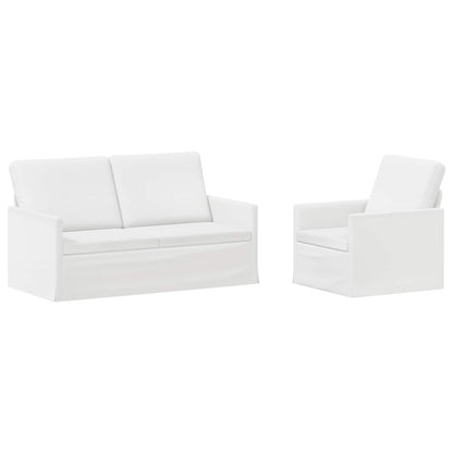 Bankstel 2 pcs Wit Stof
