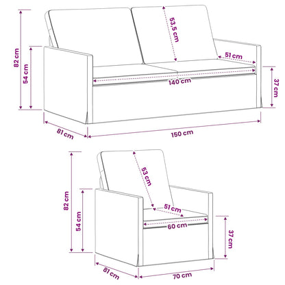 Bankstel 2 pcs Roze Stof