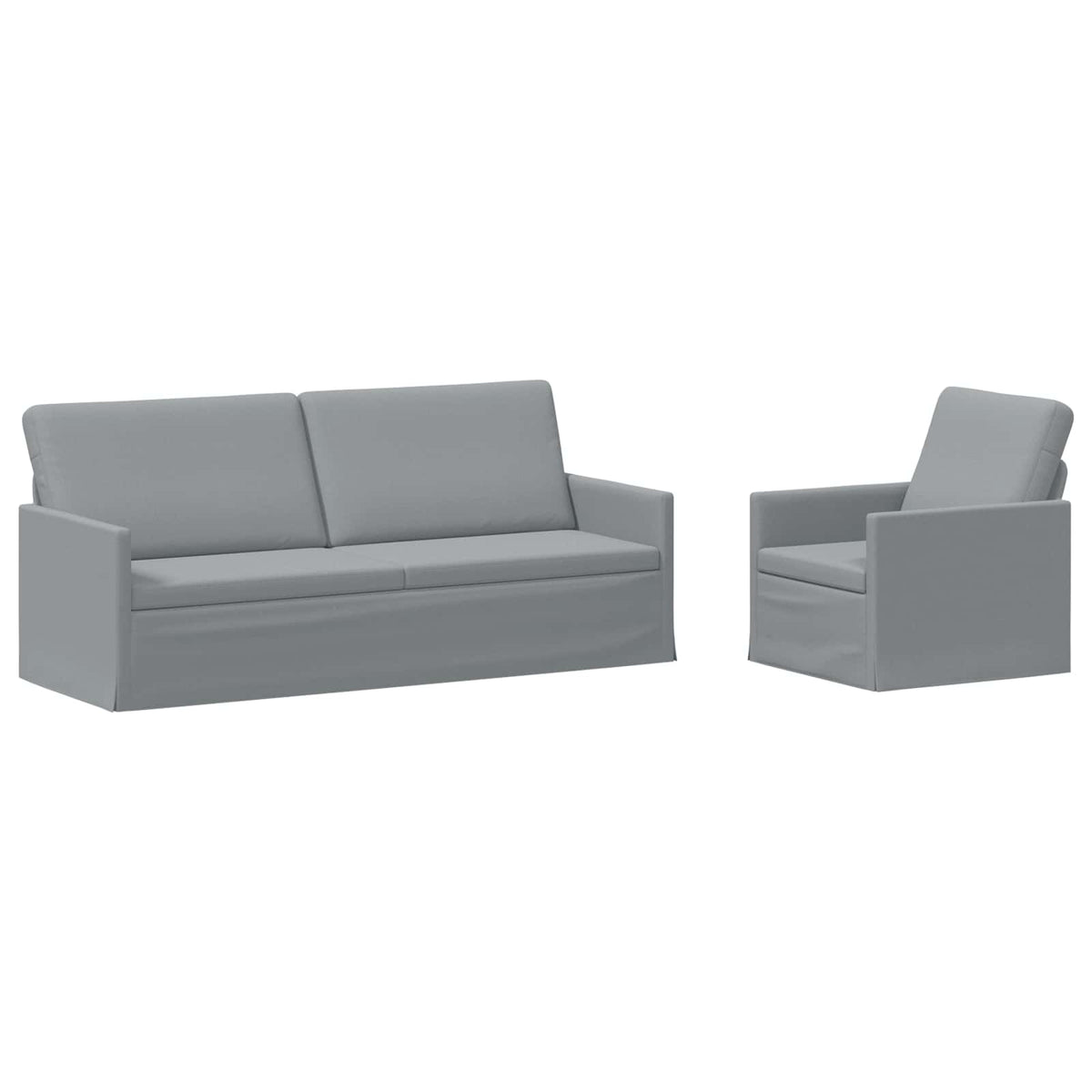 Bankstel 2 pcs Lichtgrijs Stof