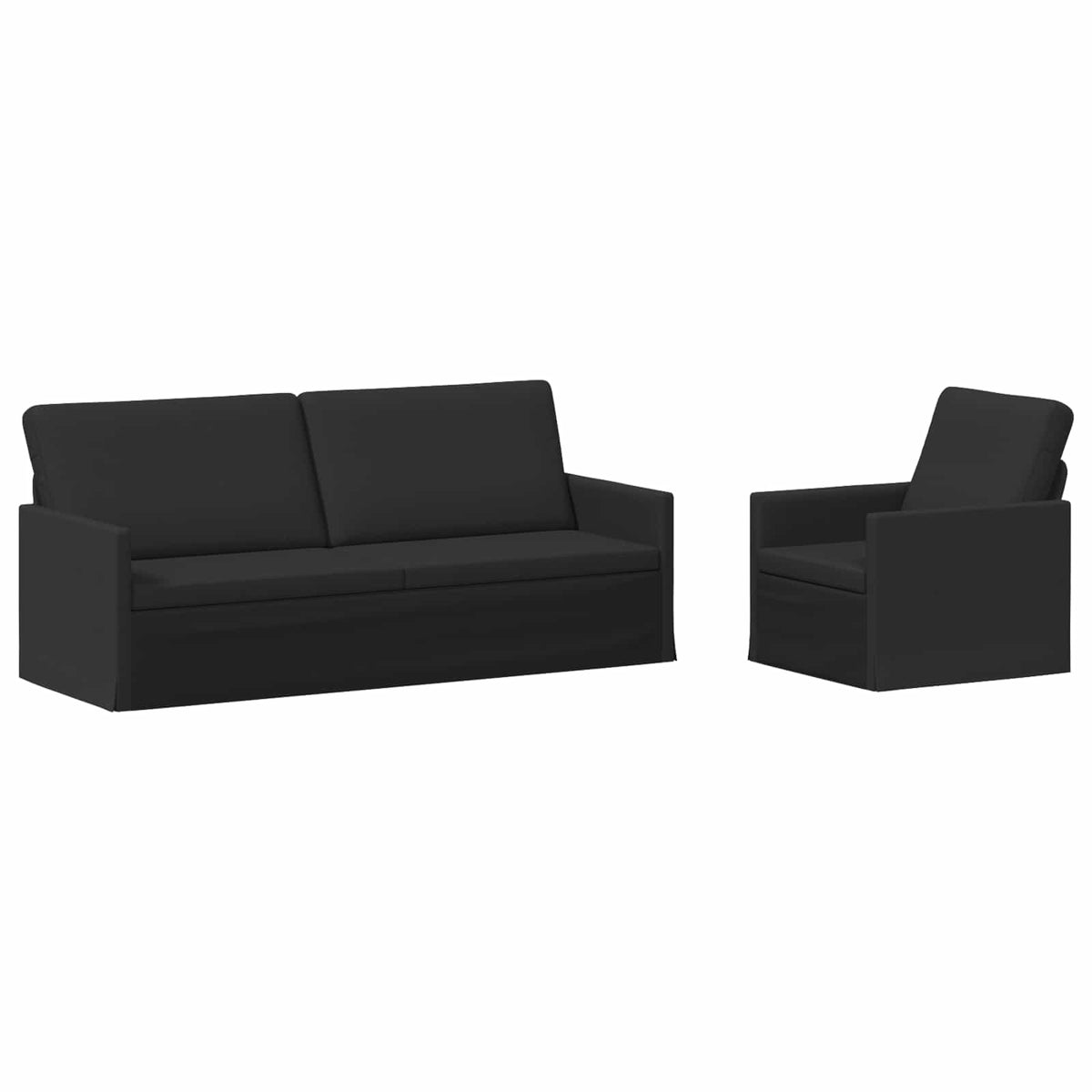 Bankstel 2 pcs Zwart Stof