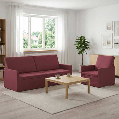 Bankstel 2 pcs Wijnrood Stof